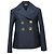 Céline  Celine Double-Breasted Peacoat in Navy Blue Polyester