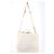 Borsa a mano in cashmere bianco con placca logo Prada Crudo - vista 14