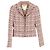Timeless Blazer de tweed de pata de gallo de Chanel en algodón rosa Multicolor
