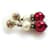 Orecchini Chanel bordeaux e oro D'oro Bordò Bianco sporco  - vista 2