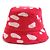 Cappello bucket in corduroy rosso e bianco Loewe - vista 2