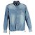 Hellblau gestickte Sacai Dr. Woo Hemd aus Denim mit Grosgrain-Besatz