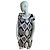 Sandro Seidenkleid mit geometrischem Muster Grau