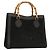 Borsa a Mano GUCCI Bamboo Camoscio Nero Oro Auth ep9059 D'oro