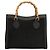 Borsa a Mano GUCCI Bamboo Camoscio Nero Oro Auth ep9059 D'oro - vista 2