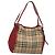 Borsa a spalla Burberry Nova Check in nylon beige oro Auth 125324 D'oro