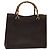 Borsa a mano in pelle Gucci Bamboo marrone oro Auth ep8928 D'oro
