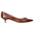  Tod's Kate Chain-Embellished Kitten Heel Pumps in Brown Leather Red  ref.2269923