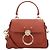 Chloé Mini Tess Tagestasche aus genarbtem und weichem Leder