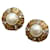 Orecchini Chanel CC a clip con perle finte e strass oro Gold hardware