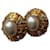 Orecchini Chanel CC a clip con perle finte e strass oro Gold hardware - vista 6