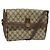 GUCCI GG Supreme Web Sherry Line Borsa PVC Beige Oro 164 02 084 Auth ep9049 D'oro