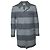 Abrigo de lana a rayas en gris de Thom Browne
