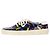 Saint Laurent bedruckte Low-Top-Sneaker aus schwarzem Leder - Ansicht 4
