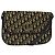 Bolso de hombro de lona Trotter Christian Dior azul marino dorado Auth BD2210