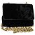 CHANEL Matelassé Camelia Borsa a Spalla con Catena Velluto Nero Oro CC Auth bs26015 D'oro