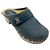 Chanel Blue 2014 Interlocking CC Logo Distressed Leather Clogs