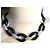 Collana Sonia Rykiel con strass Swarovski e resina nera Silver hardware - vista 8