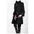 Chanel Schwarzer Tweed Mantel mit Lederbesatz Grau - Ansicht 6