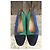 Autre Marque Décolleté Princess in camoscio blu e verde - vista 4