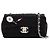 Borsa mini in satin nero Chanel con rossetto