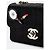 Borsa mini in satin nero Chanel con rossetto - vista 5