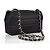 Borsa mini in satin nero Chanel con rossetto - vista 8