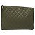 CHANEL Matelassé Clutch Bolsa de Piel de Cordero Verde Oro CC Auth 126558M Dorado