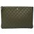 CHANEL Matelassé Clutch Bolsa de Piel de Cordero Verde Oro CC Auth 126558M Dorado - vista 2