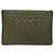 CHANEL Matelassé Clutch Bolsa de Piel de Cordero Verde Oro CC Auth 126558M Dorado - vista 3