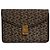 Diamond Céline Pochette Enveloppe Calèche 1985s Clutch in Tela Monogramma Marrone Celine D'oro