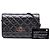 Wallet On Chain Carteira de corrente em couro de cordeiro matelassado iridescente prateada com padrão tartan da Chanel Prata - vista 13