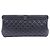 Timeless Chanel Große CC Rahmen gesteppte Clutch-Tasche aus schwarzem Leder