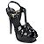 Saint Laurent Tribute Plattformsandalen aus schwarzem Lackleder