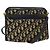 Borsa a spalla in tela Trotter Christian Dior blu navy oro Auth 125910 D'oro
