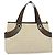 Bulgari BVLGARI Logo Mania Tote Bag aus Canvas Beige Silber Auth BA2559