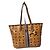 Borsa tote a righe MCM Visetos in marrone cognac