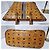 Borsa tote a righe MCM Visetos in marrone cognac - vista 8