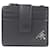 Prada Saffiano Bi-Fold Wallet Black Metallic Leather  ref.2278966