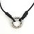 Collana in pelle argentata Intrecciato Circle di Bottega Veneta - vista 4
