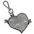 Saffiano PRADA Charm in pelle Safiano Argento Auth ac3850