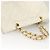 CHANEL Borsa a Mano Matelassé con Catena in Pelle di Caviale Oro Bianco CC Auth bs26565 D'oro - vista 6