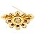 Autre Marque Spilla retrò in oro con accenti di granato ed smeraldo degli anni '60 D'oro - vista 4