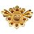 Autre Marque Spilla retrò in oro con accenti di granato ed smeraldo degli anni '60 D'oro - vista 6