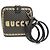 Borsa a spalla in pelle con stampa GUCCY di Gucci Nero D'oro