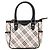 Burberry Nova Check Canvas Leder Handtasche Braun Beige