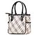 Burberry Nova Check Canvas Leder Handtasche Braun Beige - Ansicht 2