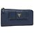 Saffiano PRADA Cartera Larga de Cuero Safiano Azul Auth 121255