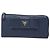 Saffiano PRADA Cartera Larga de Cuero Safiano Azul Auth 121255 - vista 13