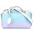 Fendi White Mini Printed Leather Gingham By The Way Satchel Blue Pony-style calfskin  ref.2283009